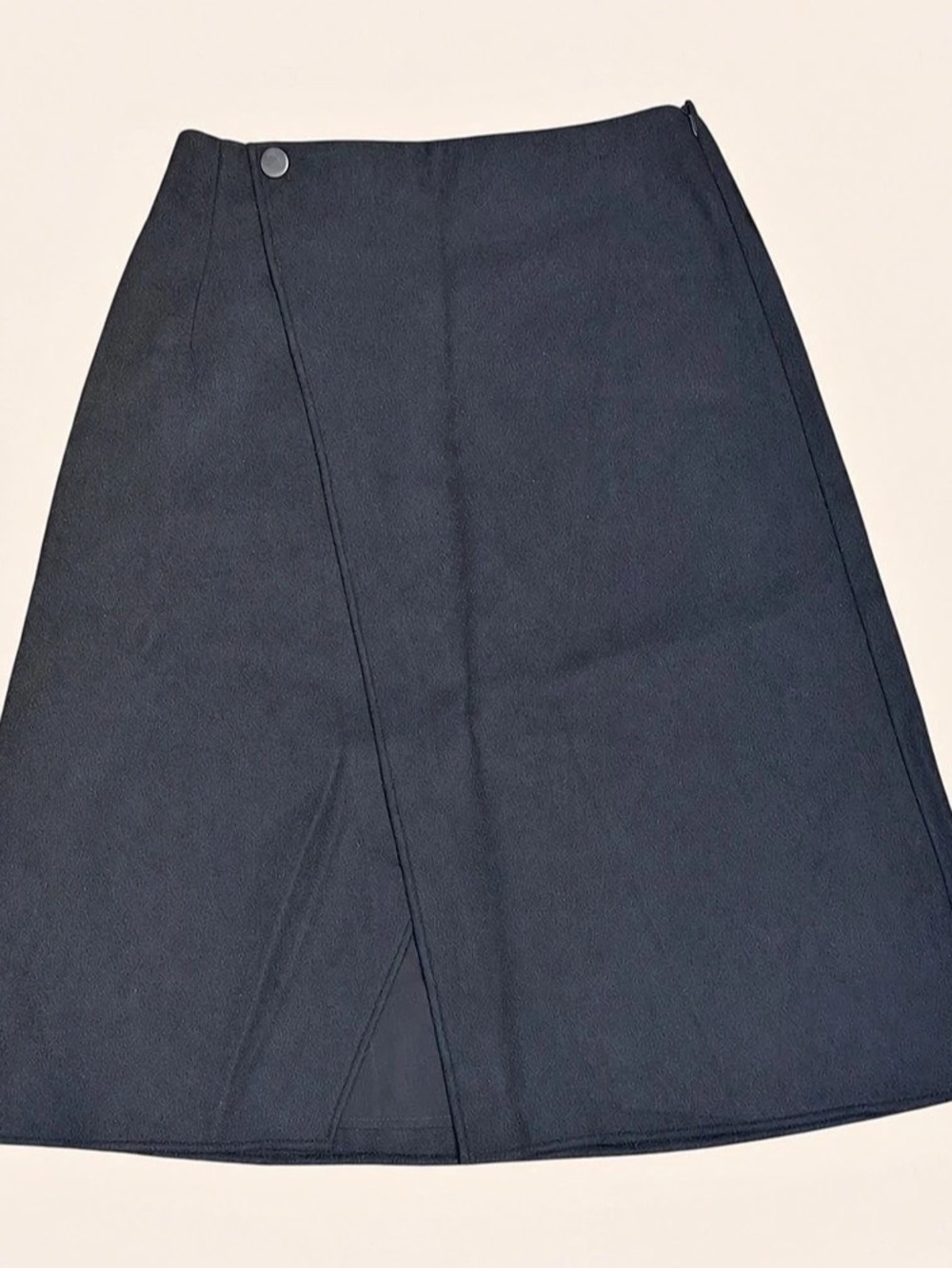 Dark Academia Club Monaco Wool A-Line Midi Skirt Charcoal Size 12 NWT